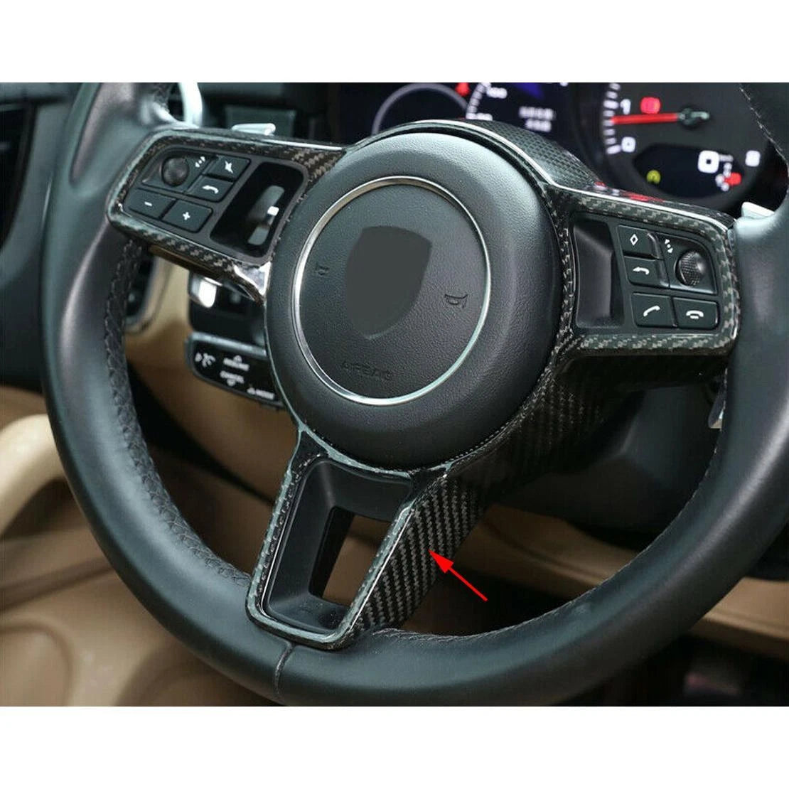 ABS Carbon Fiber Steering Wheel Cover Trim for Porsche Panamera Macan 918
