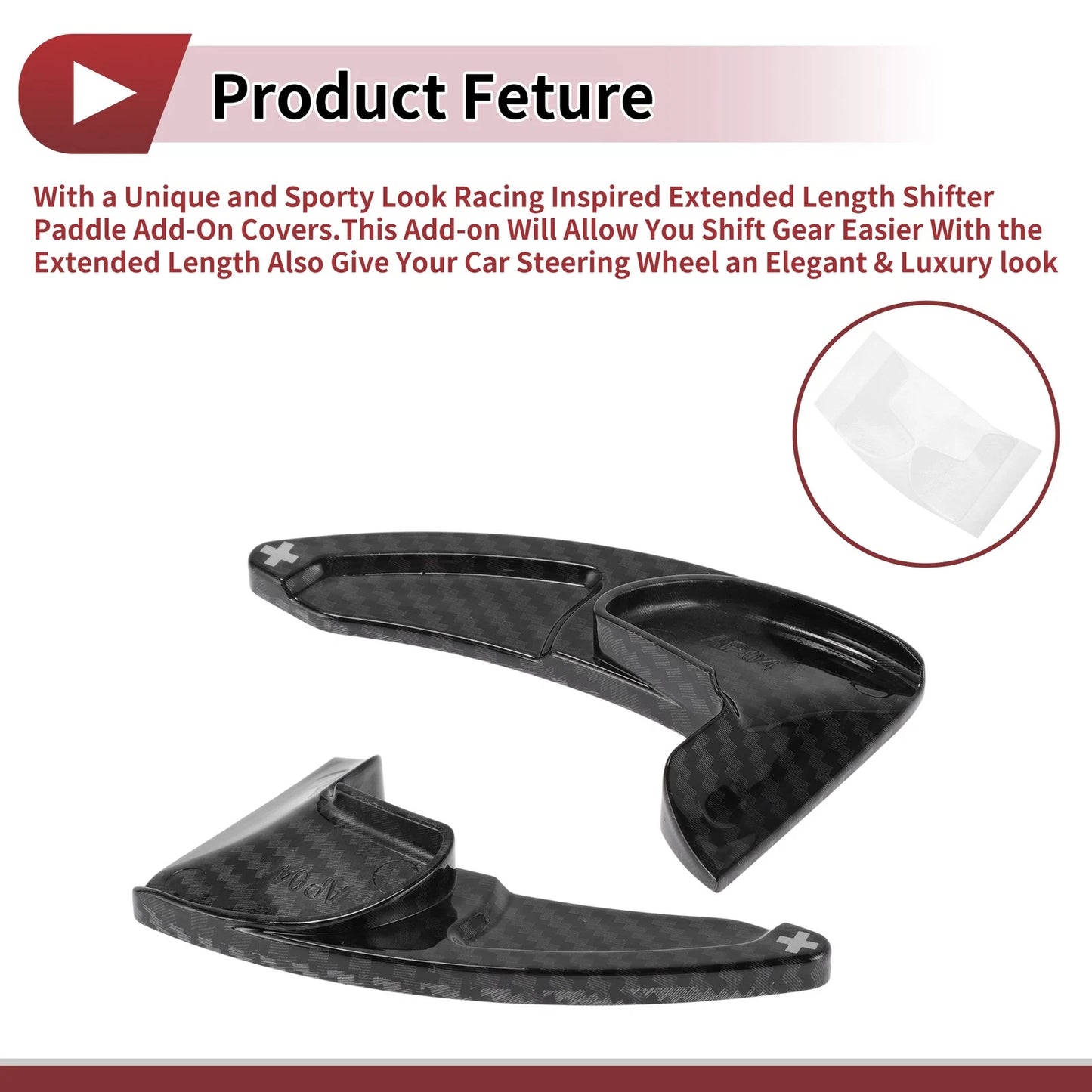 Set Black Plastic Steering Wheel Paddles for Jeep Grand Cherokee (2014-2020)