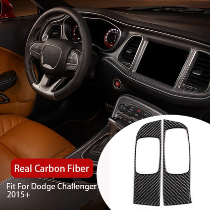 Carbon Fiber Window Lift Switch Button Panel Trim for Dodge Challenger (2015+)