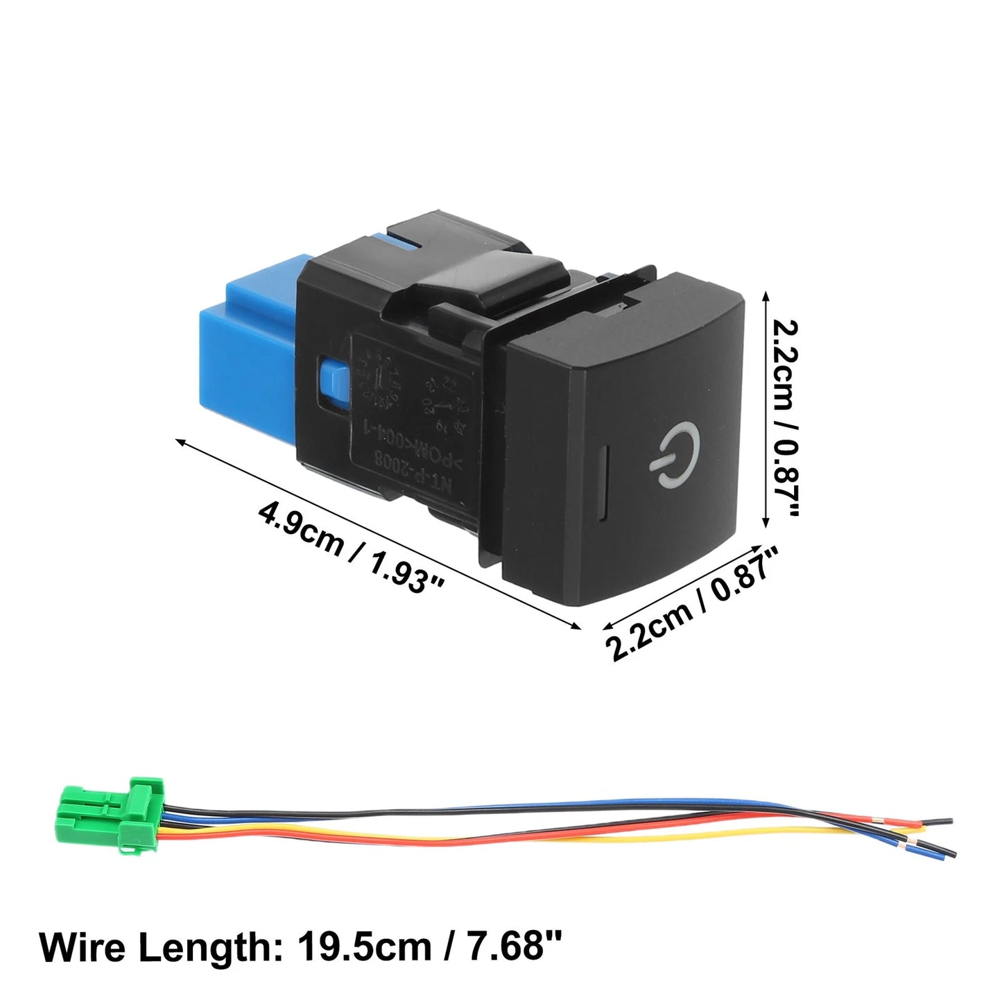 Hole Expansion Port Switch Power Switch with Wire 1 Pcs for Toyota Vehicles