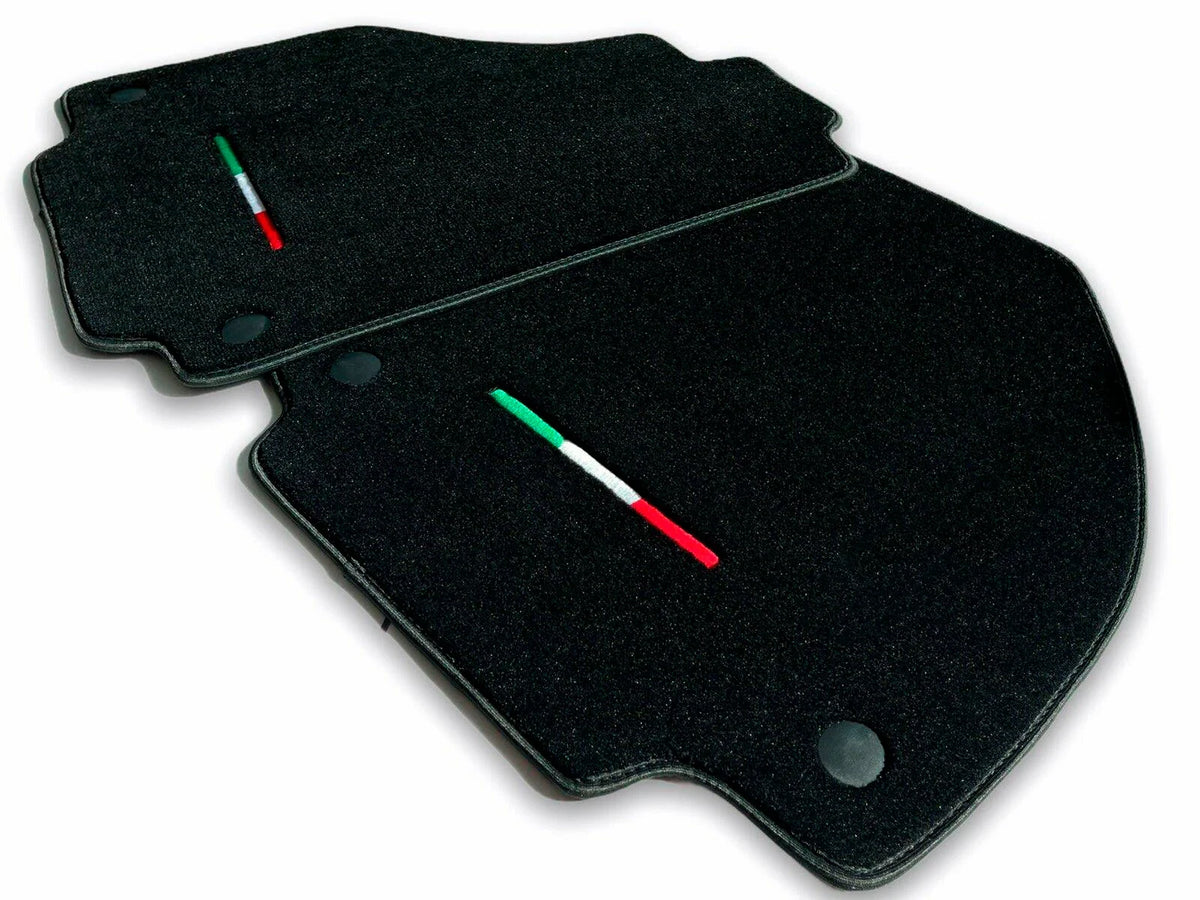 Floor Mats for Ferrari 488 GTB Black Tailored Carpets Set with Italy Emblem