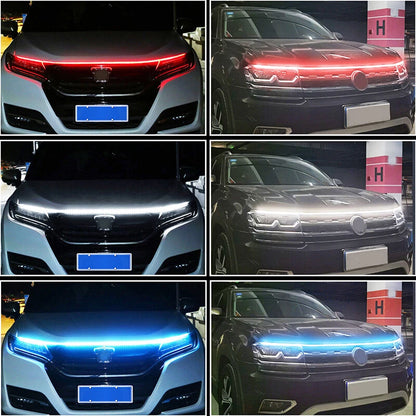 220cm Dynamic LED Hood Light Strip for Car DRL Daytime Running Light