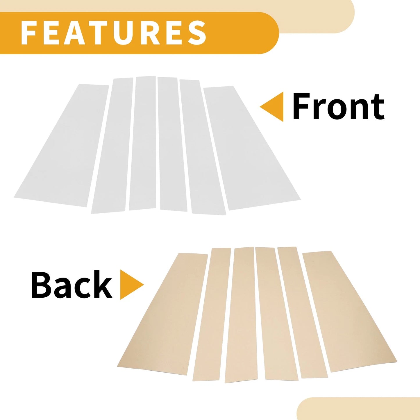6 Pcs Door Pillar Window Trim for Toyota Sienta (2022–2024)