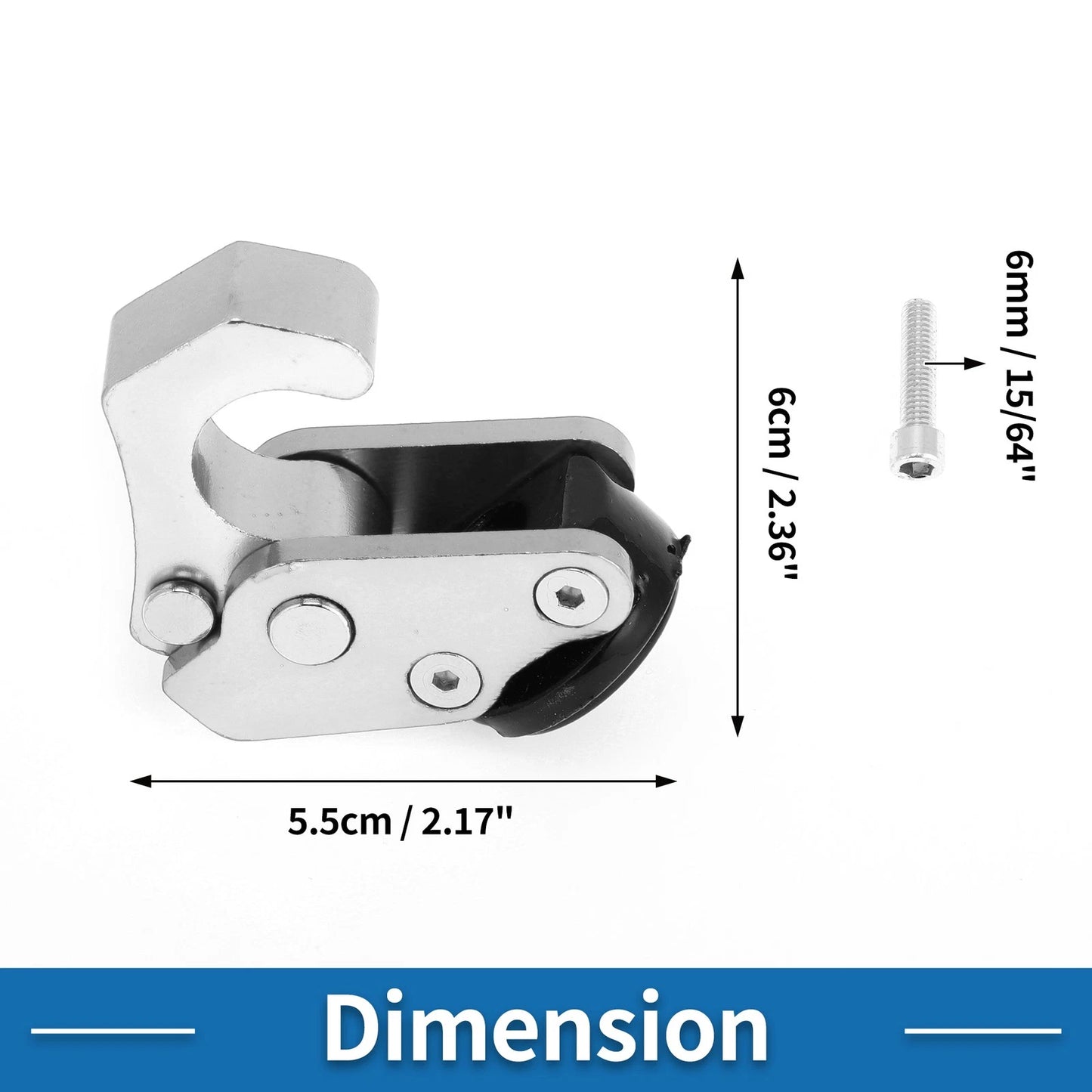 Handlebar Hook for Motorcycle Aluminum Alloy Silver Tone