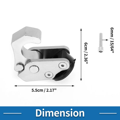 Handlebar Hook for Motorcycle Aluminum Alloy Silver Tone