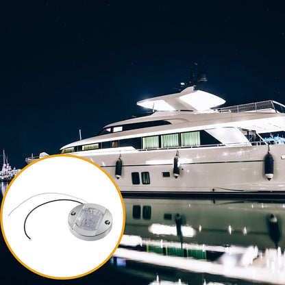 6 x Universal Interior Round Marine Boat Light with 6 LEDs for Boat White