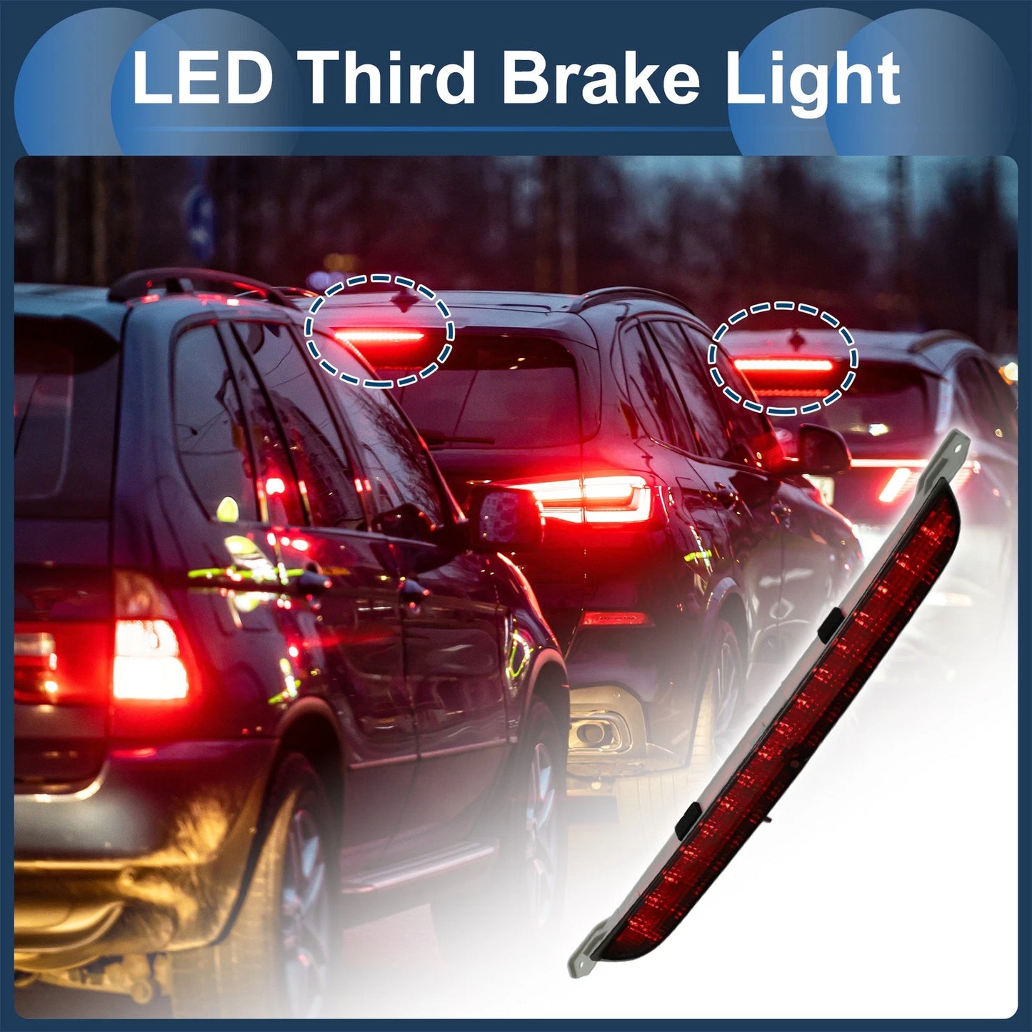 LED Third Brake Light for BMW X5 II E70 2008-2013 Black Housing