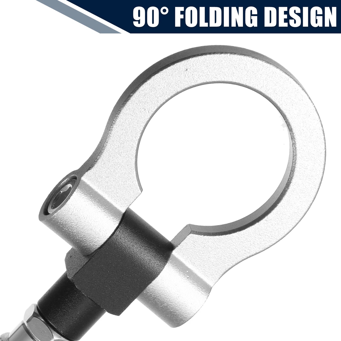Silver Tone Round Bumper Tow Hook Eye Ring Screw for Mazda 3 (2004-2013)