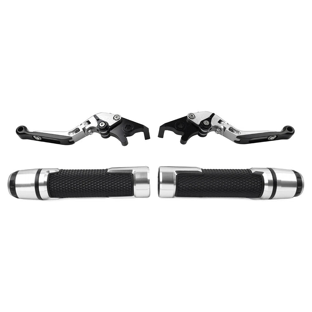 Silver Extendable Brake Clutch Levers & Handlebar Grips for BMW C650GT (2012-2018)