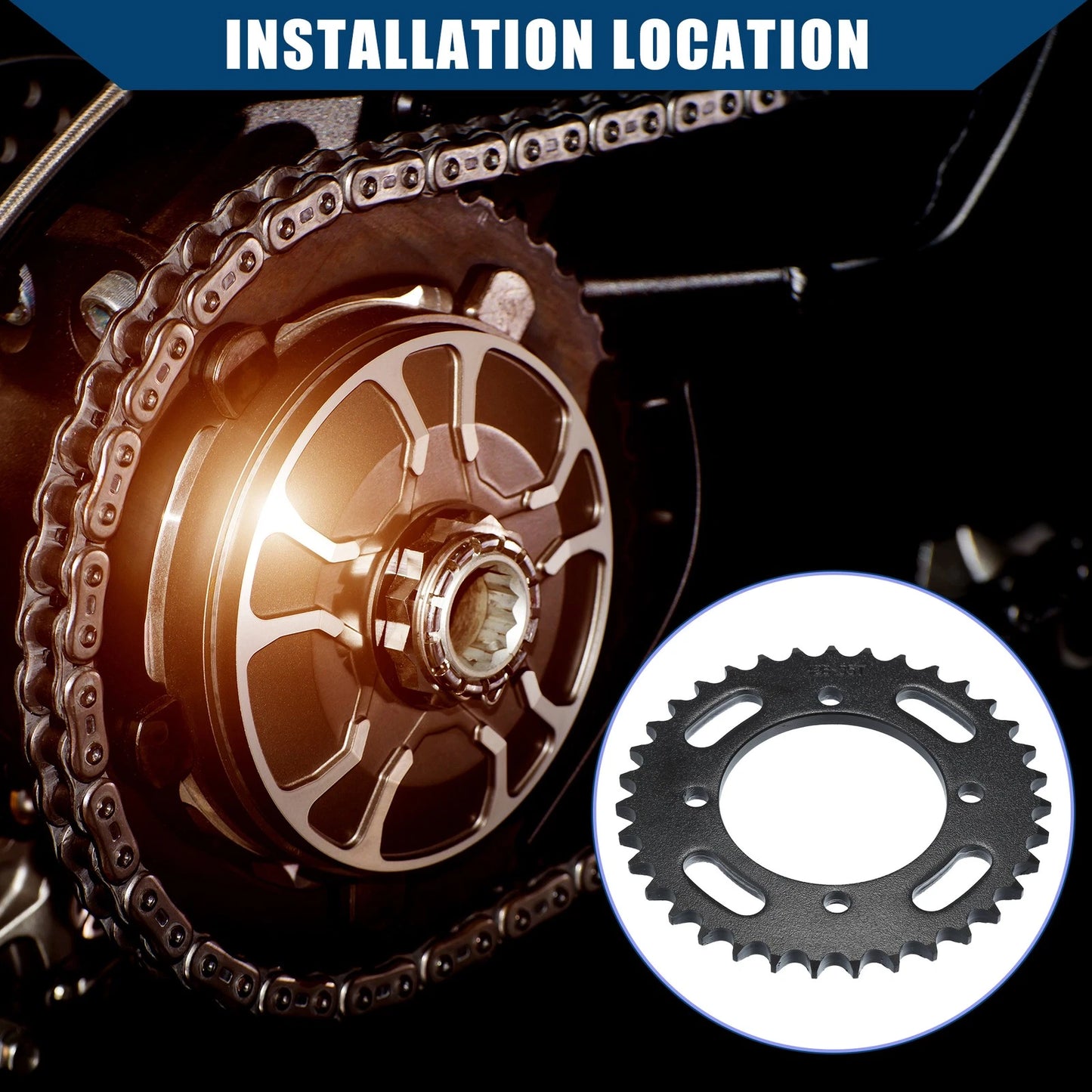 Sprocket 76mm 35-Tooth Motorcycle Chain Rear Sprocket for Dirt Bike