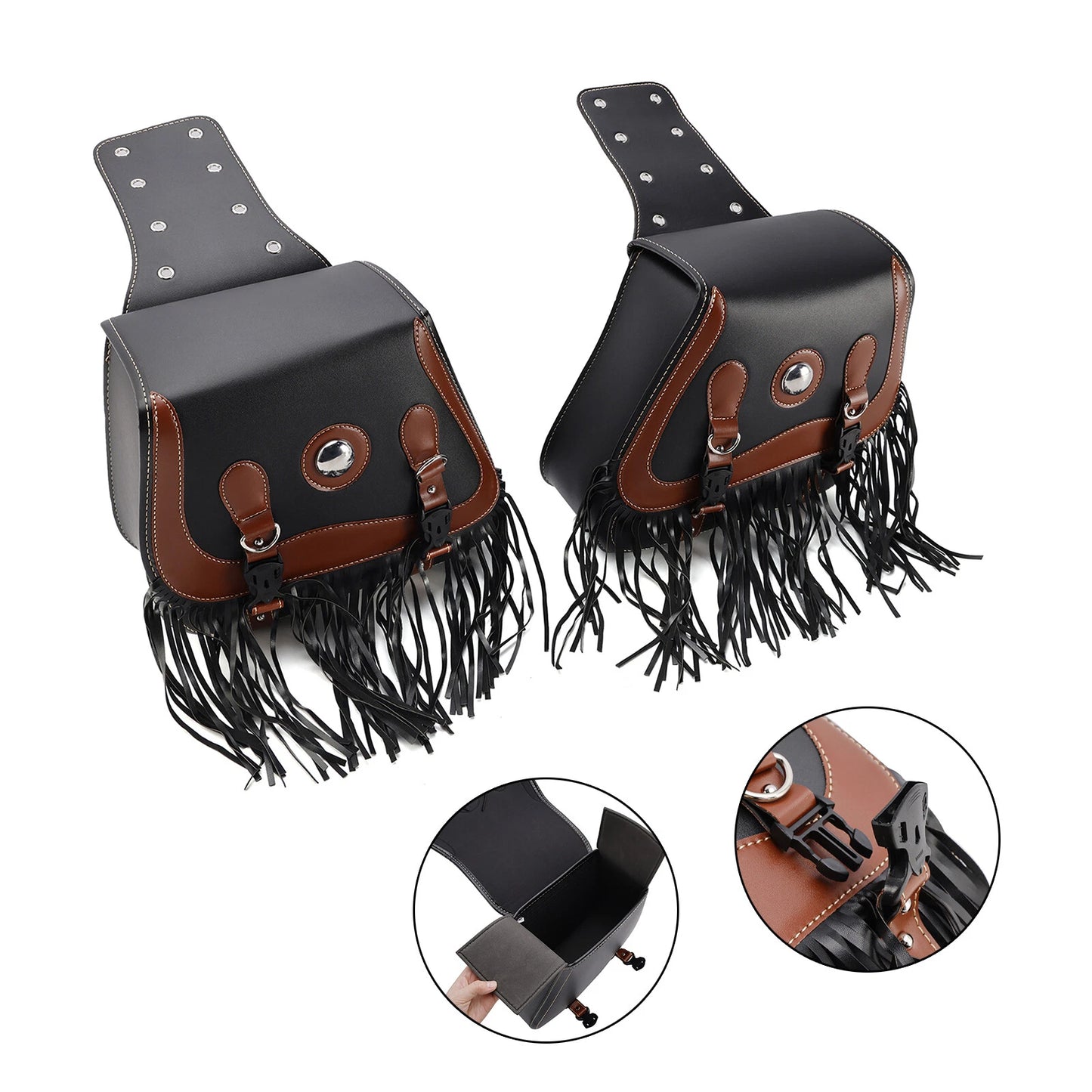 26L Universal Black Side Bag for Motorcycles