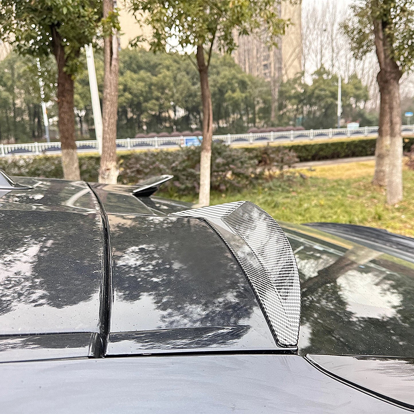 2 x Rear Boot Spoiler Lip for BMW X6 G06 (2019-2024) Carbon Fiber Look