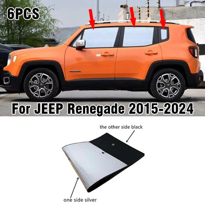 Side Window Privacy Custom Sunshade / 6pcs for Jeep Renegade (2015–2024)