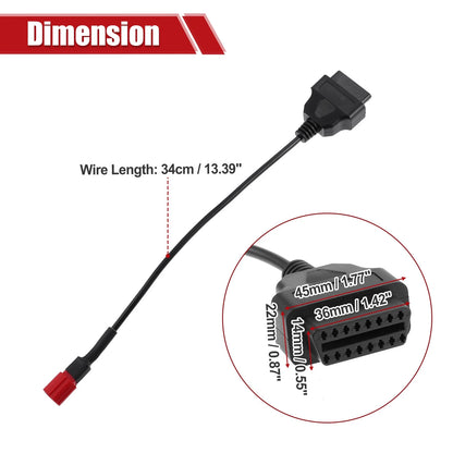 6 Pin to OBDII Cable Adapter for Yamaha & Harley Davidson Motorcycles