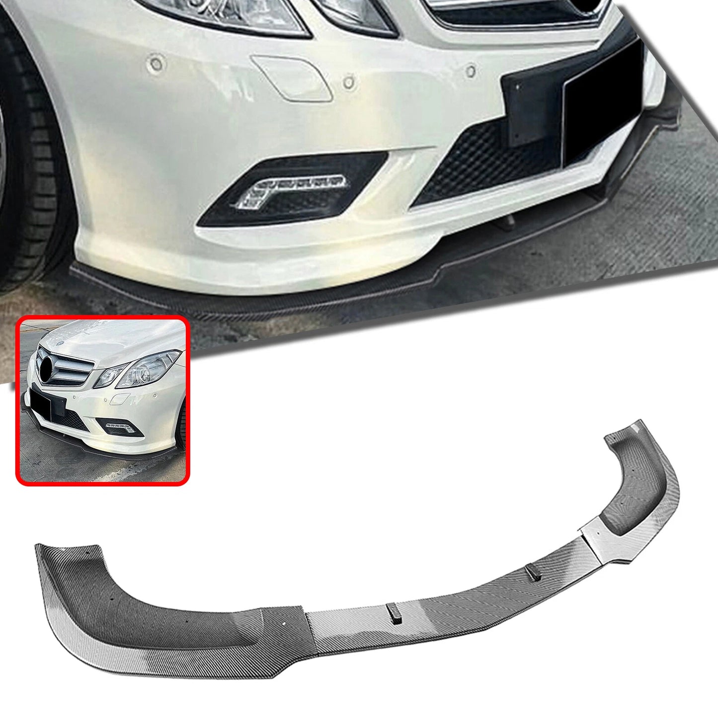 Front Bumper Spoiler Lip Kit for Benz E Coupe C207 AMG (2009-2012)