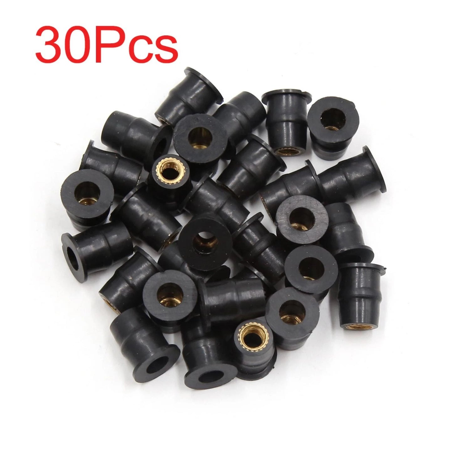 Well Nuts / 30Pcs / Black Rubber Windscreen Windshield Screen for Motorcycle