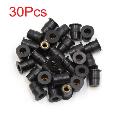 Well Nuts / 30Pcs / Black Rubber Windscreen Windshield Screen for Motorcycle