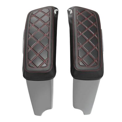Red Stitching Saddlebag Lid Covers for Harley Electra Street Glide (2014-2023)