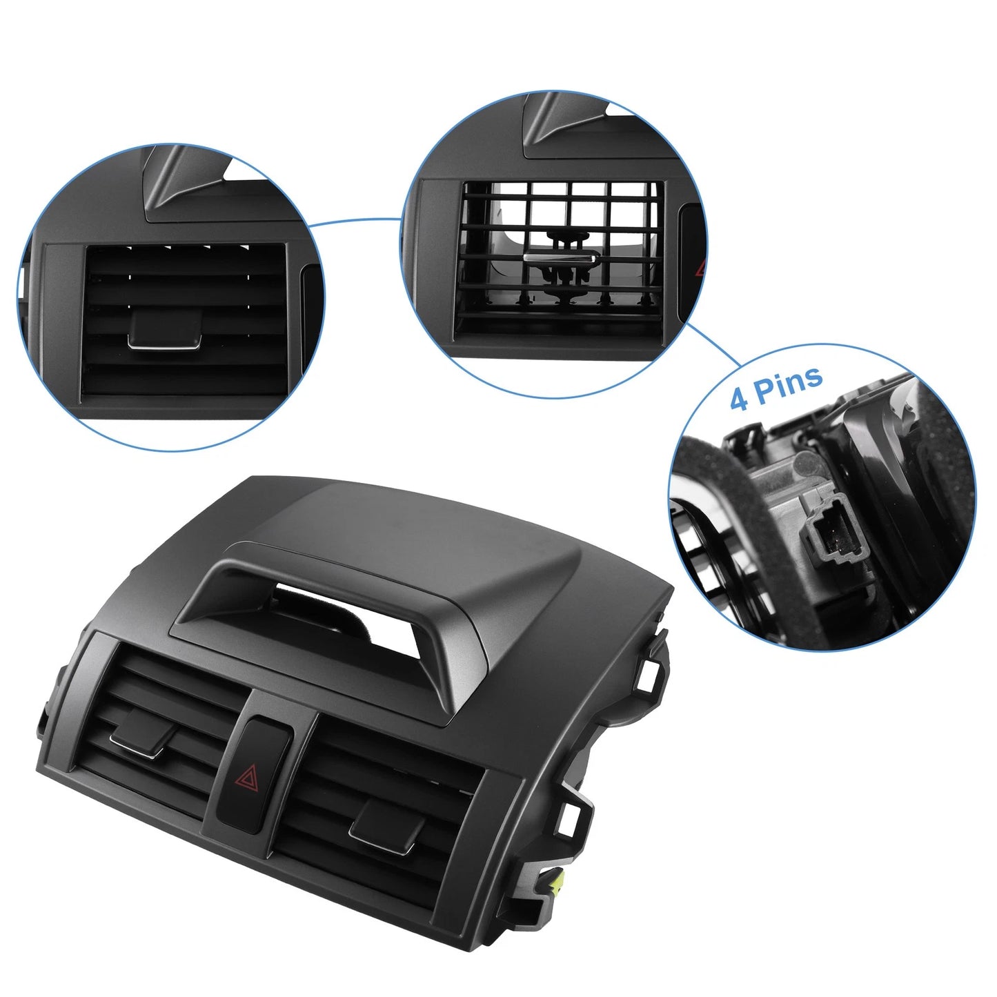 Car Center Dashboard A/C Air Vent Panel Gray for Toyota Corolla (2009–2013)