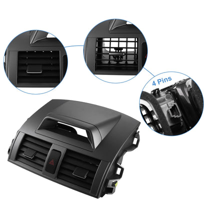 Car Center Dashboard A/C Air Vent Panel Gray for Toyota Corolla (2009–2013)