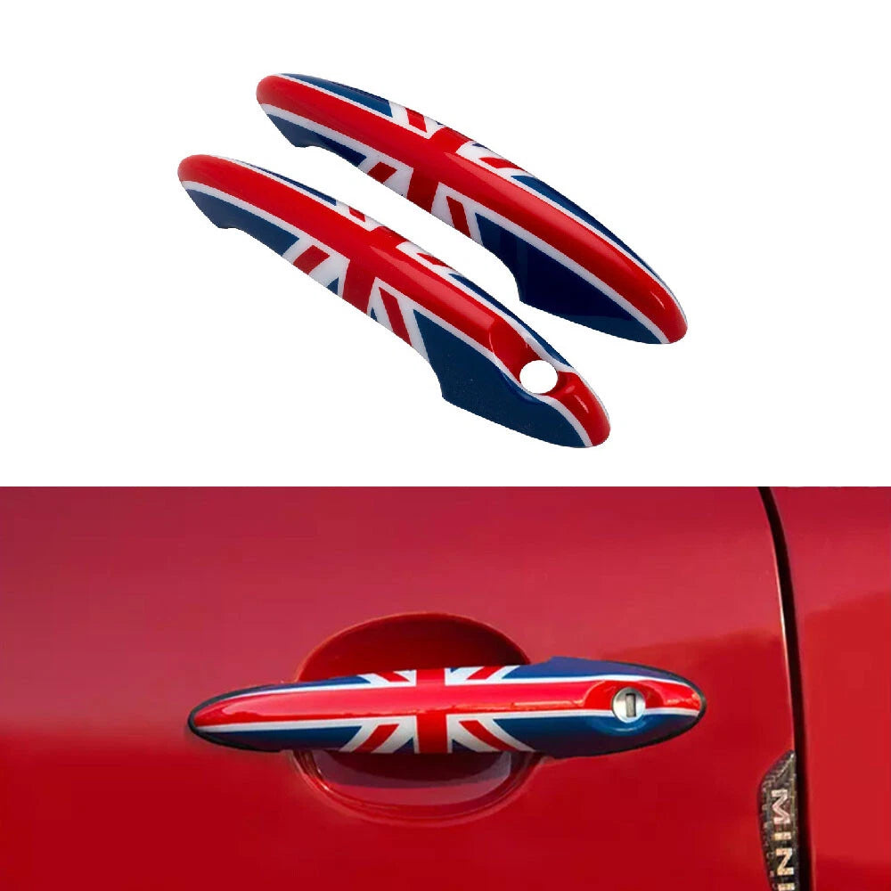 Pair Union Jack UK Flag Exterior Door Handle Cover Trim Fit for Mini Cooper R53
