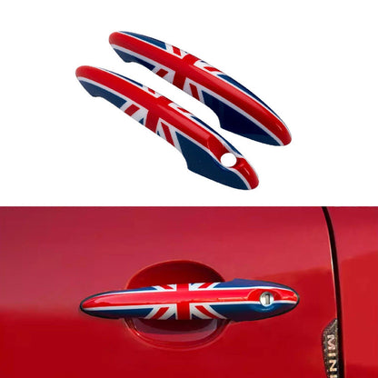 Pair Union Jack UK Flag Exterior Door Handle Cover Trim Fit for Mini Cooper R53