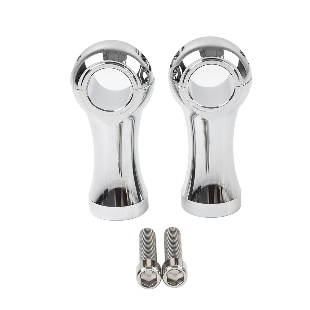 Handlebar Riser Clamp Mount Kit 4" Chrome for Harley Dyna Softail (2006-2023)
