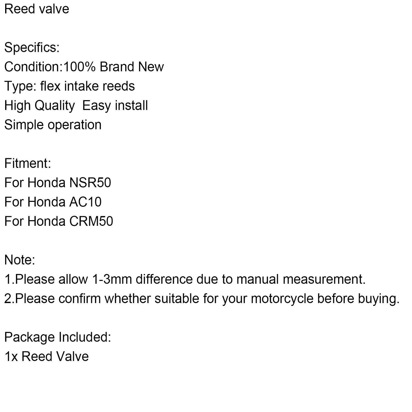 Reed Valve System for Honda NSR50, CRM50 (1990-2002)