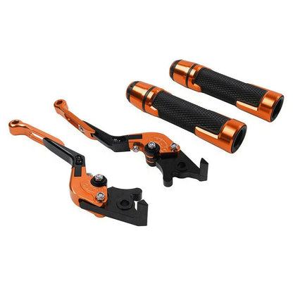 Orange Extendable Brake Clutch Lever Grip Set for Yamaha YZF R1 R6S