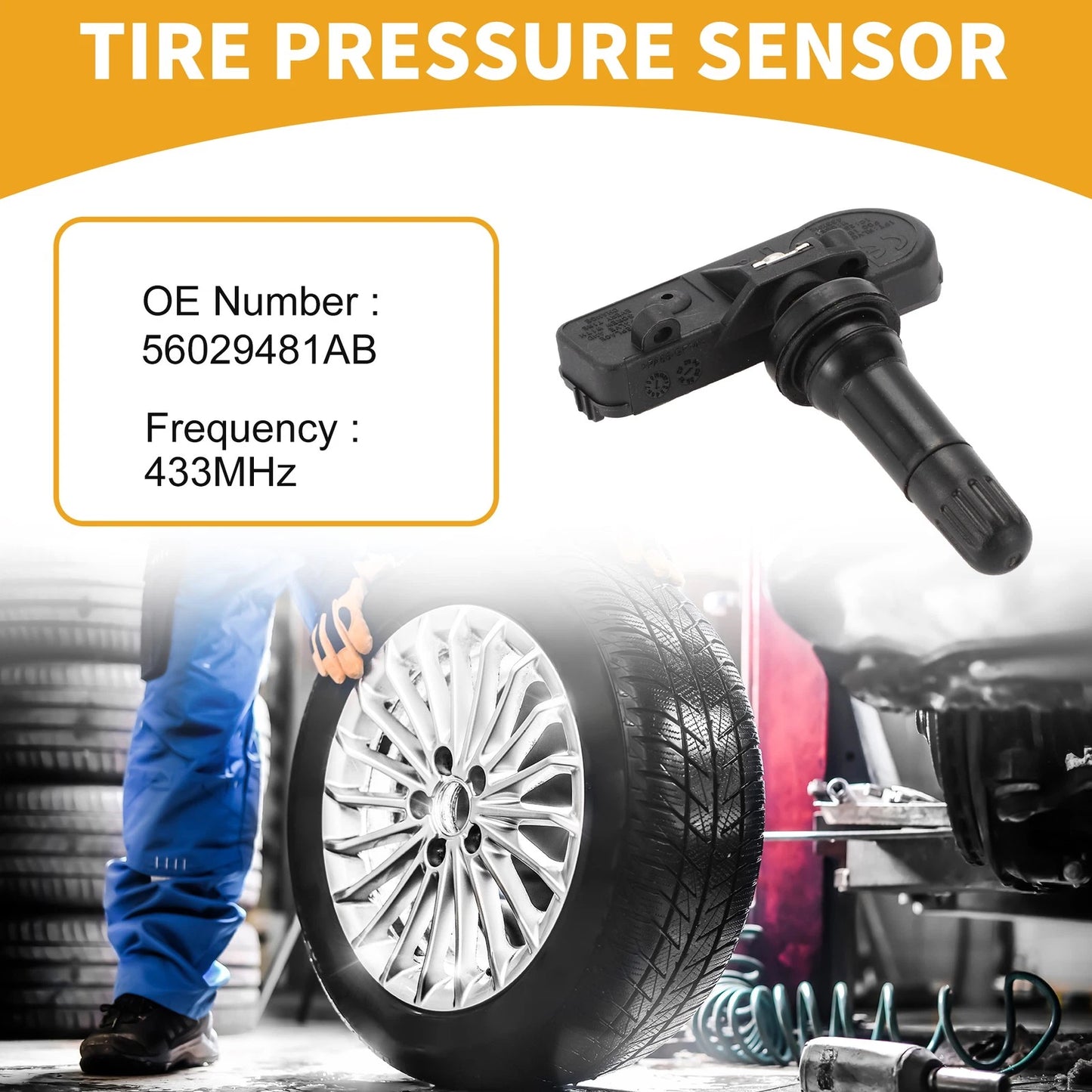Tire Pressure Sensor 433MHz for Jeep Grand Cherokee (2008-2010) 1 Pc