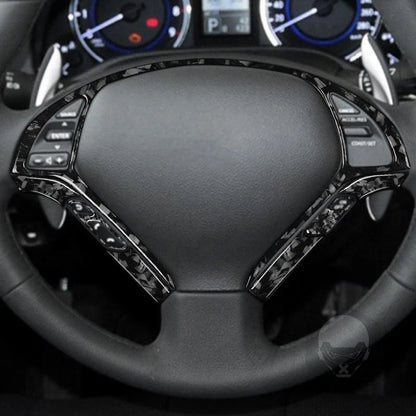 Forged Carbon Fiber Steering Wheel Trim Kit for Infiniti G35 G37 G25 Q60