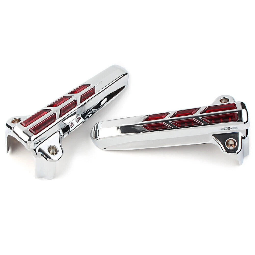 Red LED Front Lower Fork Leg Covers for Harley FLHR FLHTK FLHX (2014-2020)