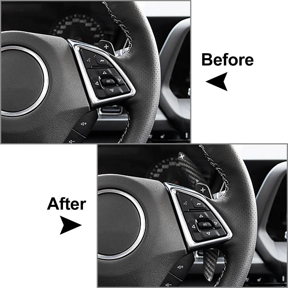 Red Carbon Fiber Steering Wheel Shift Paddle for Chevrolet Camaro (2016-2022)