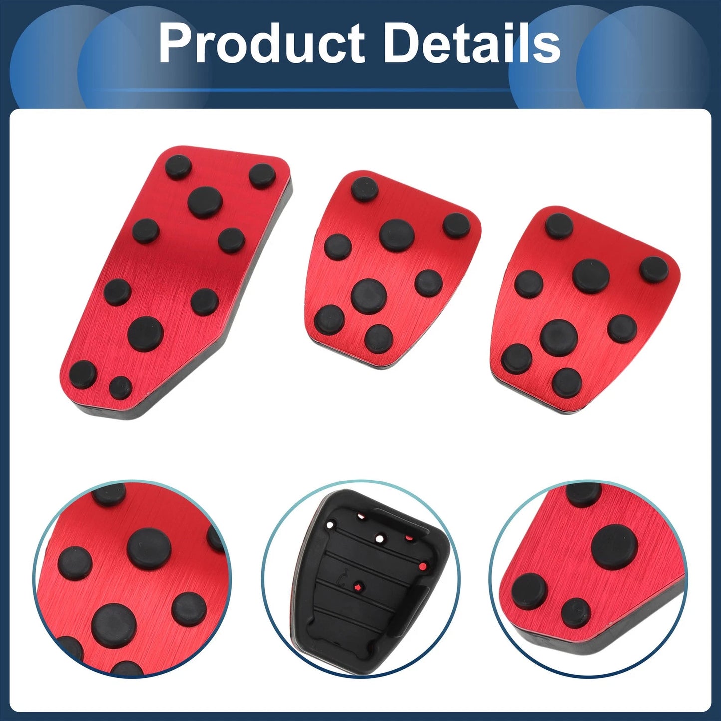 3 x Foot Accelerator Pedal Covers for Subaru Forester (2019-2021) Red