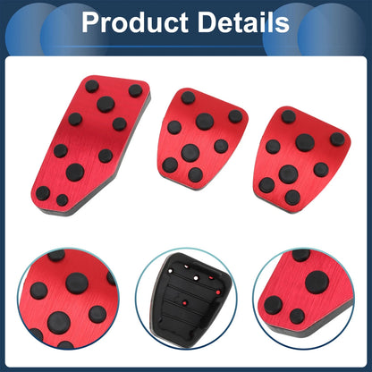 3 x Foot Accelerator Pedal Covers for Subaru Forester (2019-2021) Red
