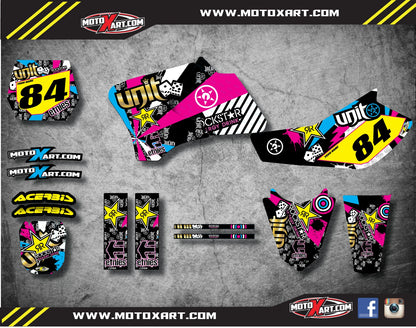 Custom Graphic Kit RUSH Style for Yamaha TTR 90 (2000-2026) Stickers Decals