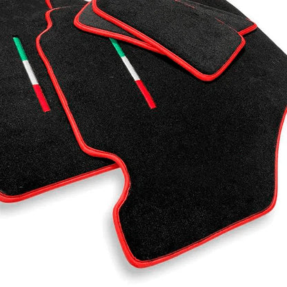 AutoWin Black Floor Mats for Ferrari F430 with Red Trim (2004-2009)