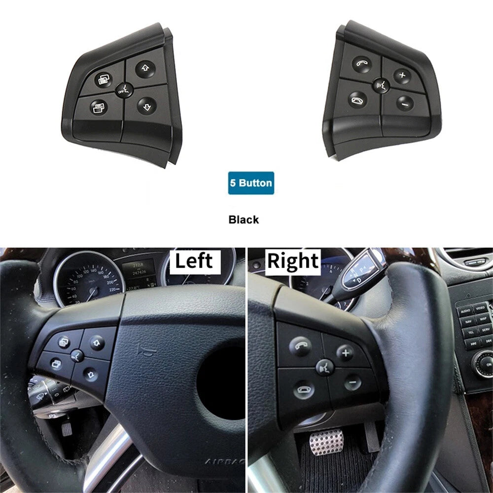 5 x Button Steering Wheel Control Switch for Mercedes W164 ML GL R (2006-2009)