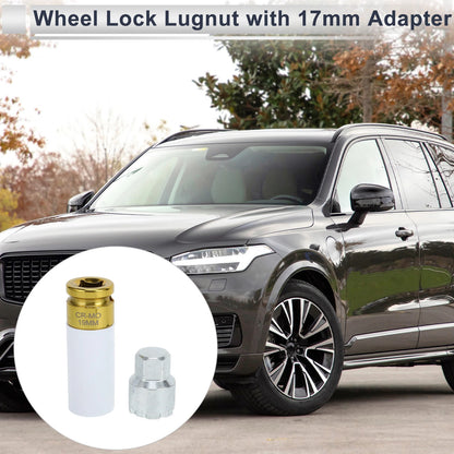 Wheel Lock Lugnut with 19mm Adapter Key Socket for Volvo