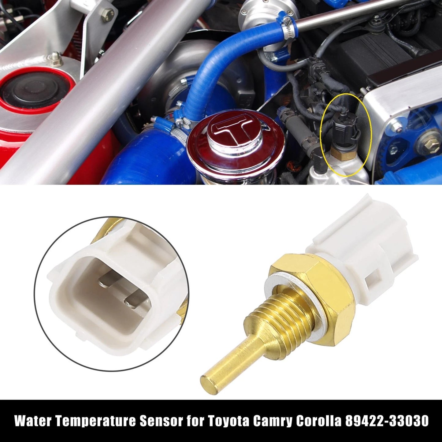2 Pins Engine Water Temperature Sensor for Toyota Camry, Corolla (2002-2006)