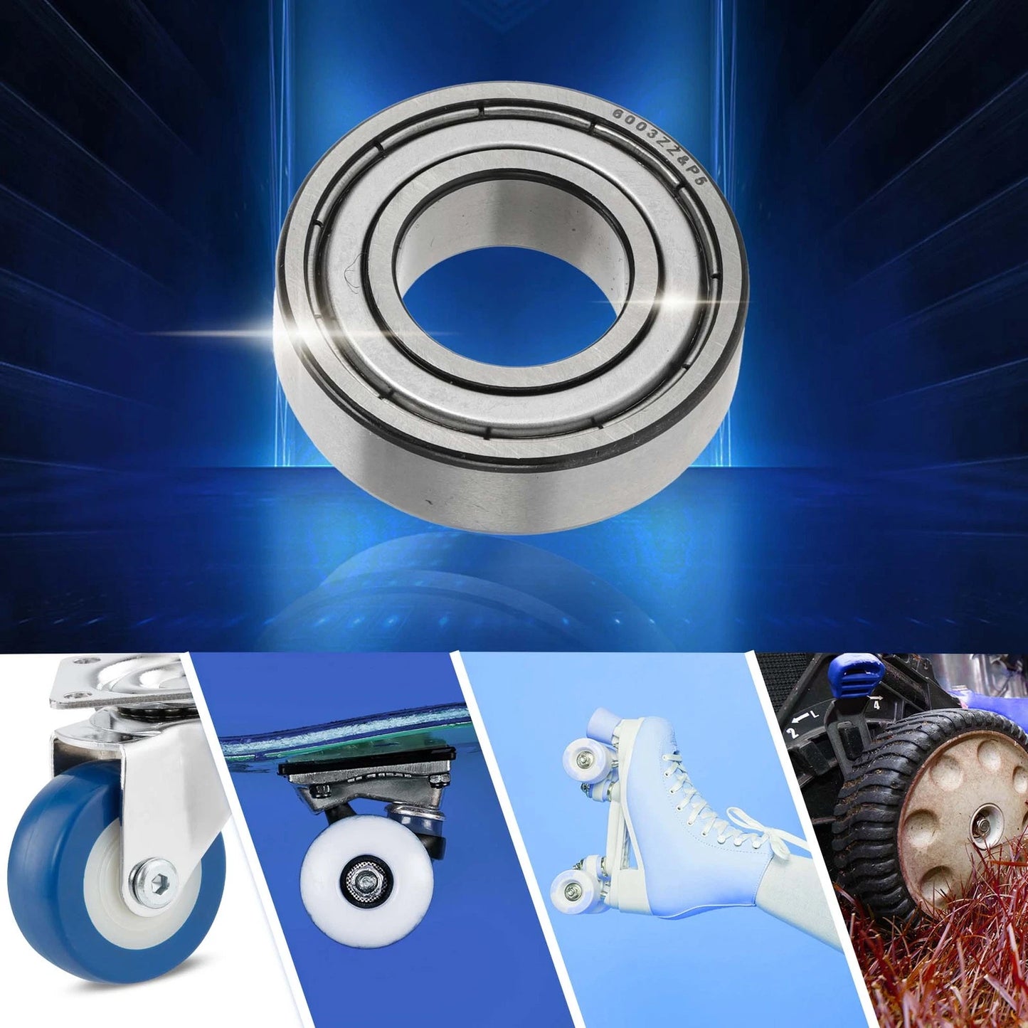 Deep Groove Ball Bearings 17*35*10mm 1Pcs Lubricated SilverTone for Make Model