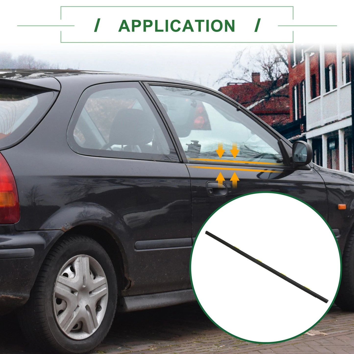 Rear Left Weatherstrip Window Seal for Honda Civic (1996-2000)
