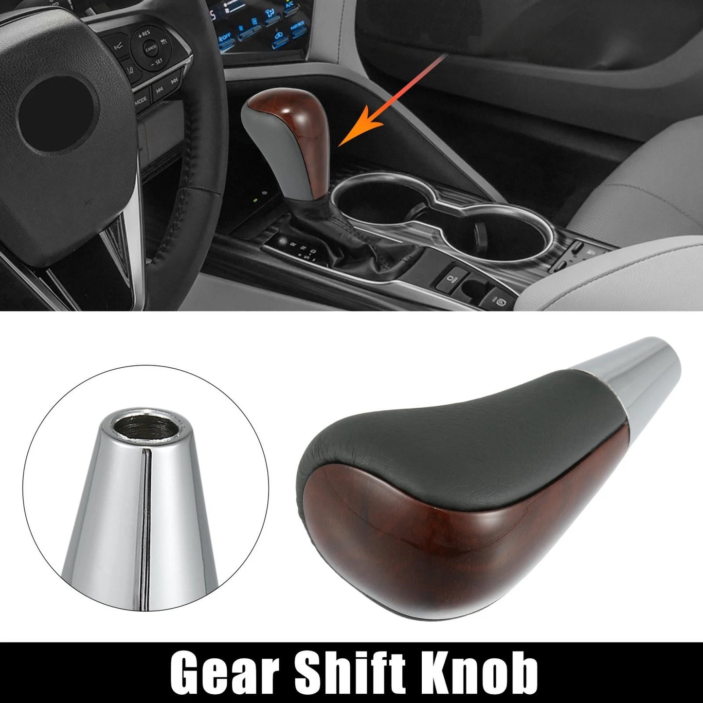 Gear Shift Knob for Toyota Camry & Lexus (2007-2011) - Wood Pattern Gray