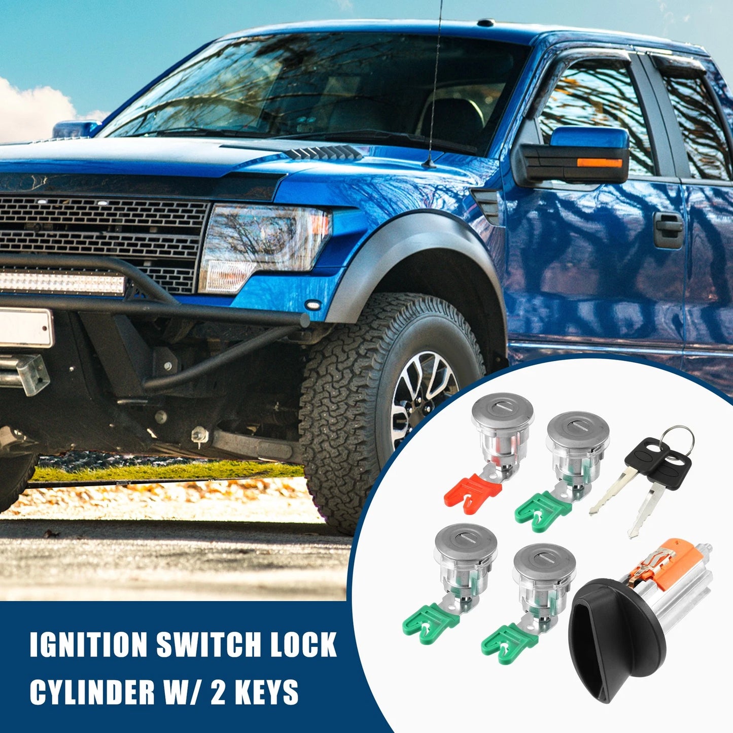 Ignition Switch Lock & Door Lock Cylinder for Ford Econoline Van (1997-2018)