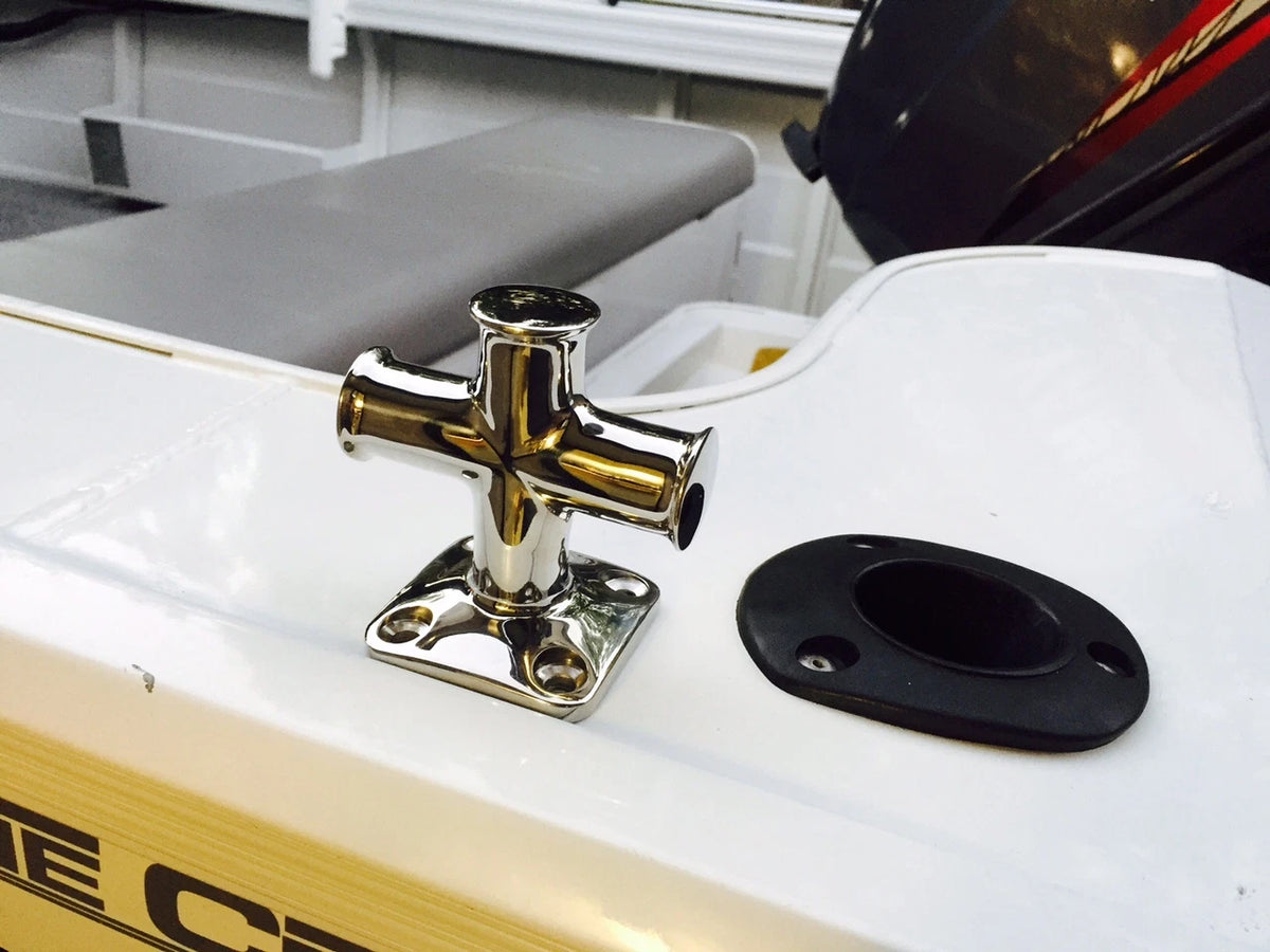 Cross Bollard Solid Polished 316 Stainless Steel 90x90x60mm for Boat Decks