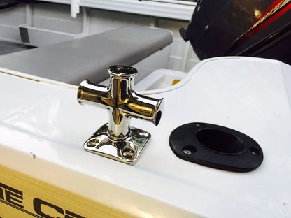 Cross Bollard Solid Polished 316 Stainless Steel 90x90x60mm for Boat Decks