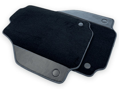 Black Floor Mats for Ferrari 458 Italia with Carbon Fiber Leather (2009-2015)