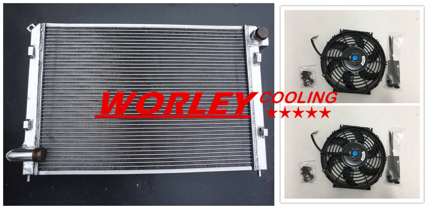 3 Row Alu Radiator + Fan for Mini One Cooper R50 R52 R53 1.4 1.6 AC (2002-2007)