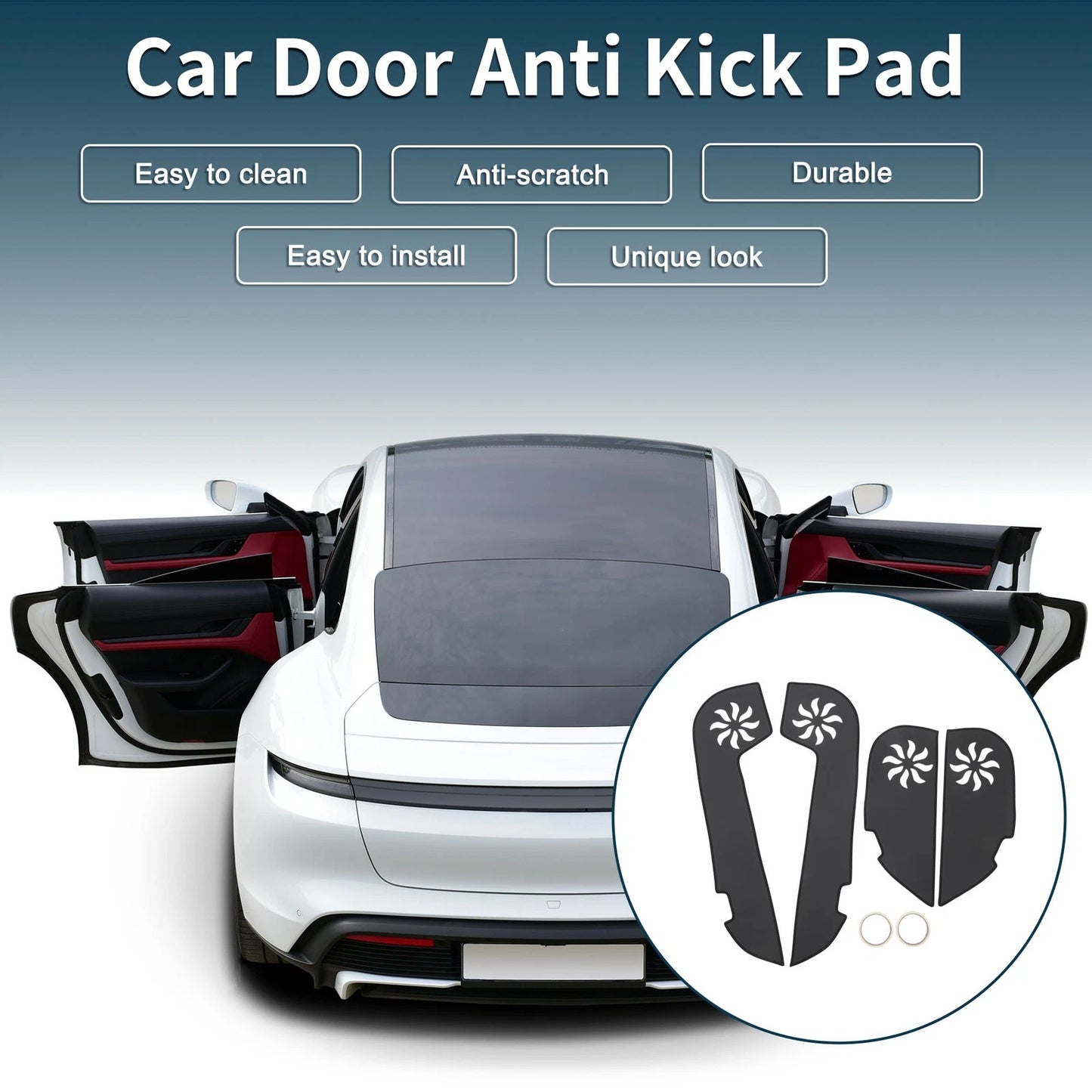 Door Kick Pad Protector for Infiniti FX35 FX45 (2009 - 2013) Black
