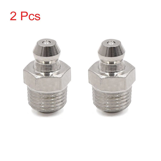 2 x Grease Nipple Fitting 1/8in Stainless Steel Straight for Motorcycle Car